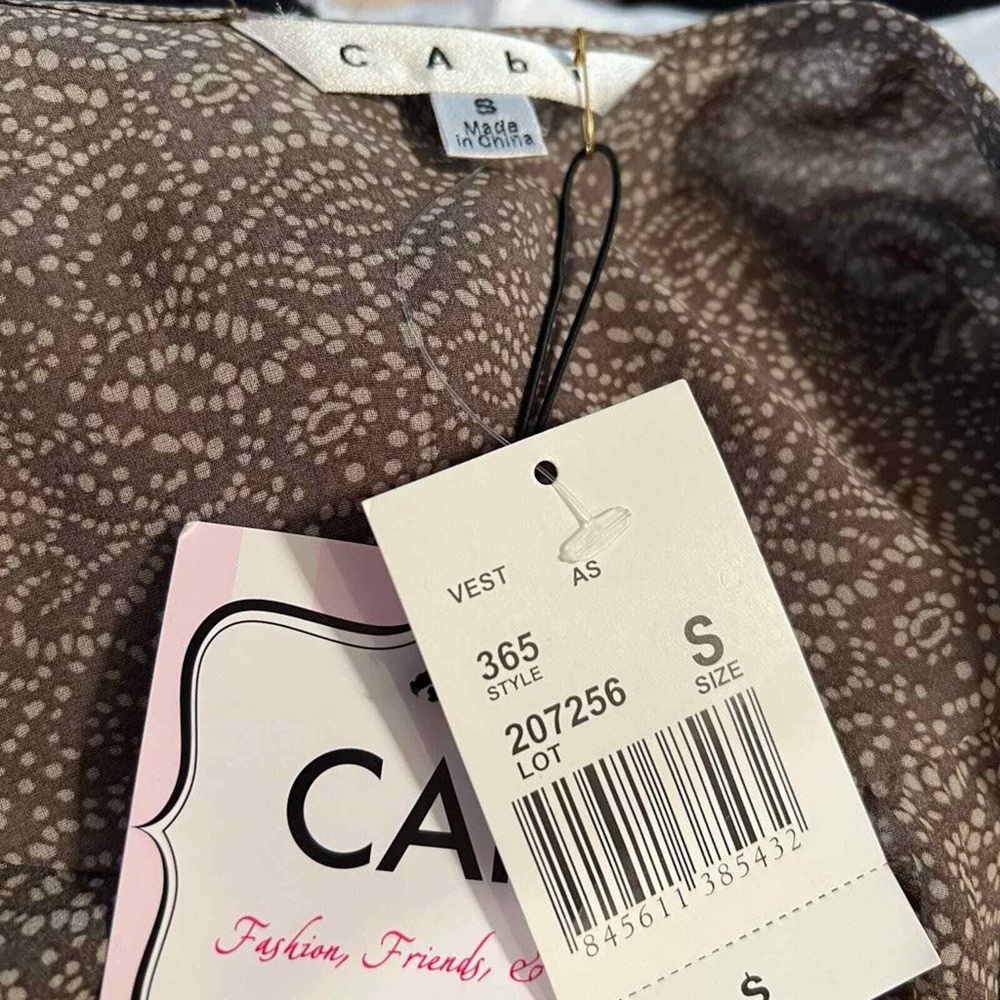 CAbi chiffon Lagenlook sleeveless Lightweight Neutral‎ Tunic vest small NWT - Picture 8 of 8
